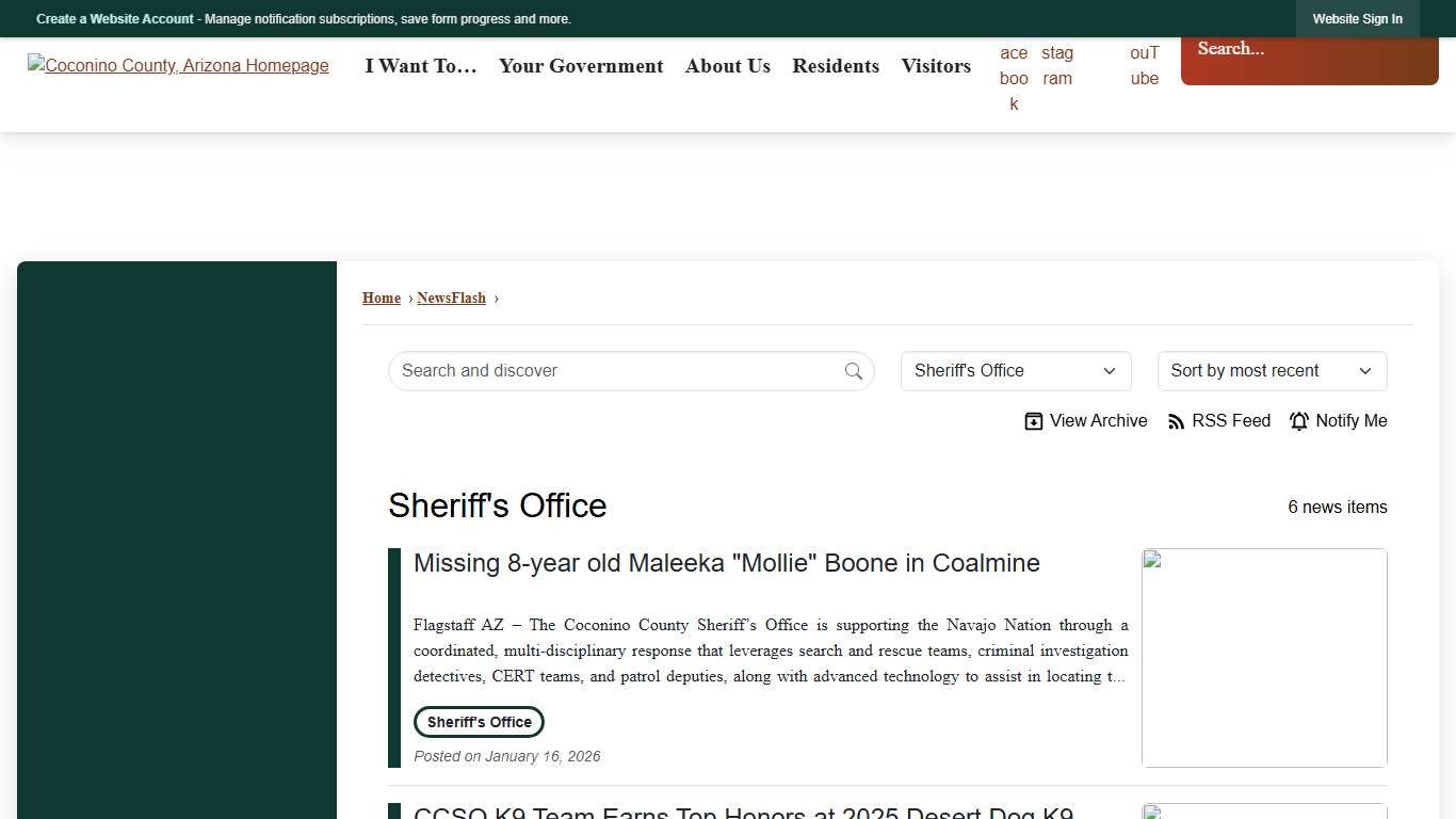 News Flash • Coconino County, AZ